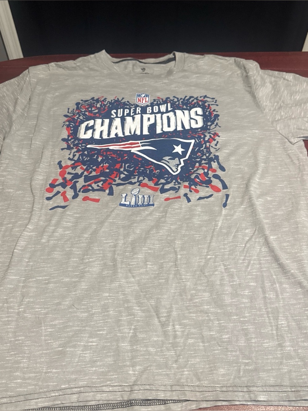 New England PATRIOTS NFL Super Bowl LIII Champions Mens LARGE T-Shirt FANATICS